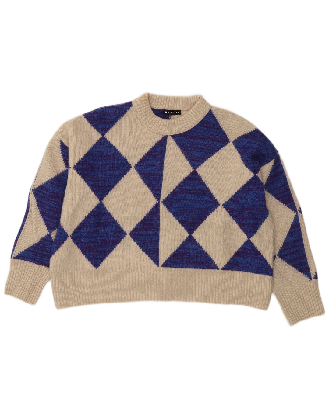 Whistle Pulover crop pentru femei cu decolteu rotund UK 10 Mic Bej Lână