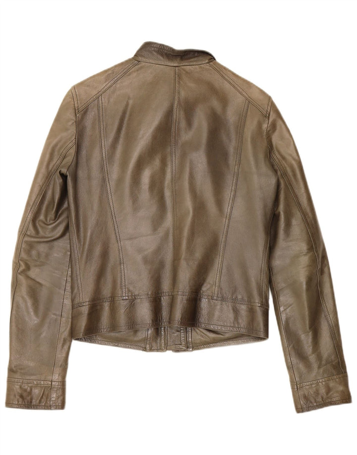 Geaca de piele vintage pentru femei IT 42 Medium Khaki Leather