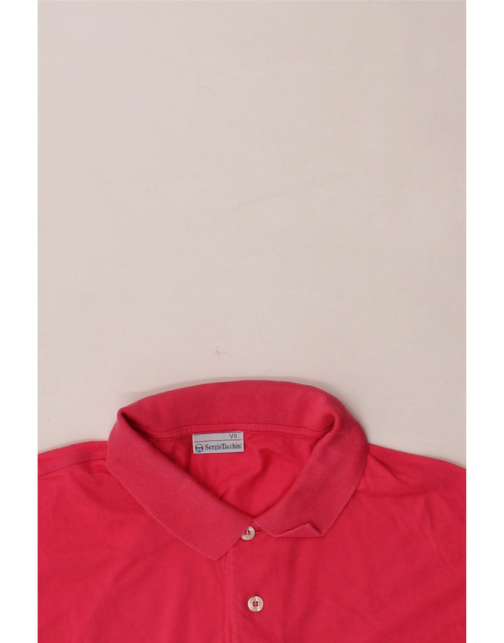 SERGIO TACCHINI Mens Polo Shirt XL Pink Cotton Vintage Sergio Tacchini and Second-Hand Sergio Tacchini from Messina Hembry 
