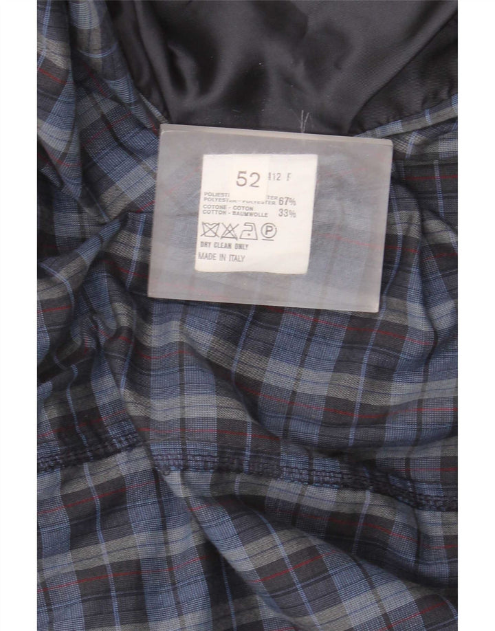Jachetă militară vintage pentru bărbați IT 52 XL poliester cu carouri albastre