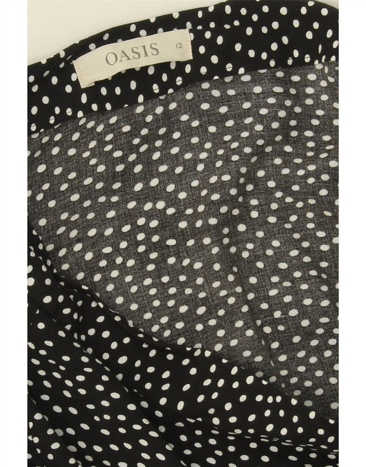 OASIS Womens Ruffle Skirt UK 12 Medium W28  Black Polka Dot Viscose Vintage Oasis and Second-Hand Oasis from Messina Hembry 
