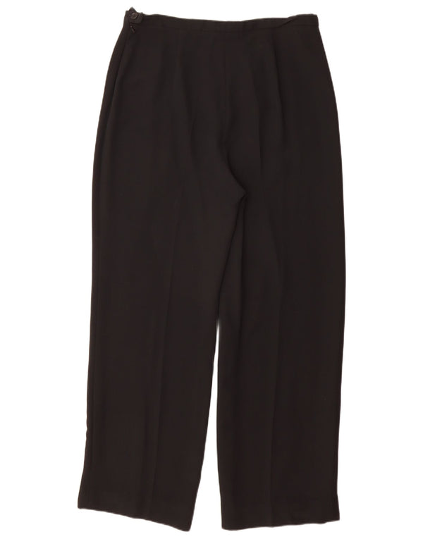 Max Mara Pantaloni casual drepti pentru femei UK 16 Large W32 L30 Acetat negru