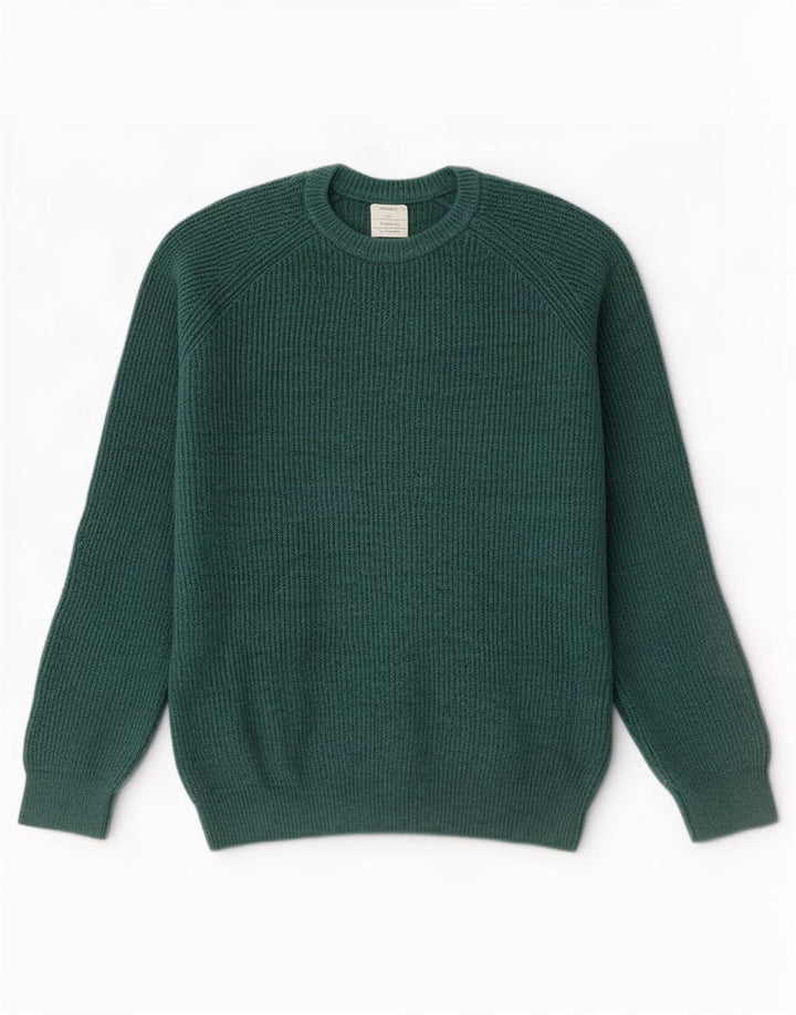 Pulover pentru bărbați Marks & Spencer cu gât crew pulover XL verde poliamidă