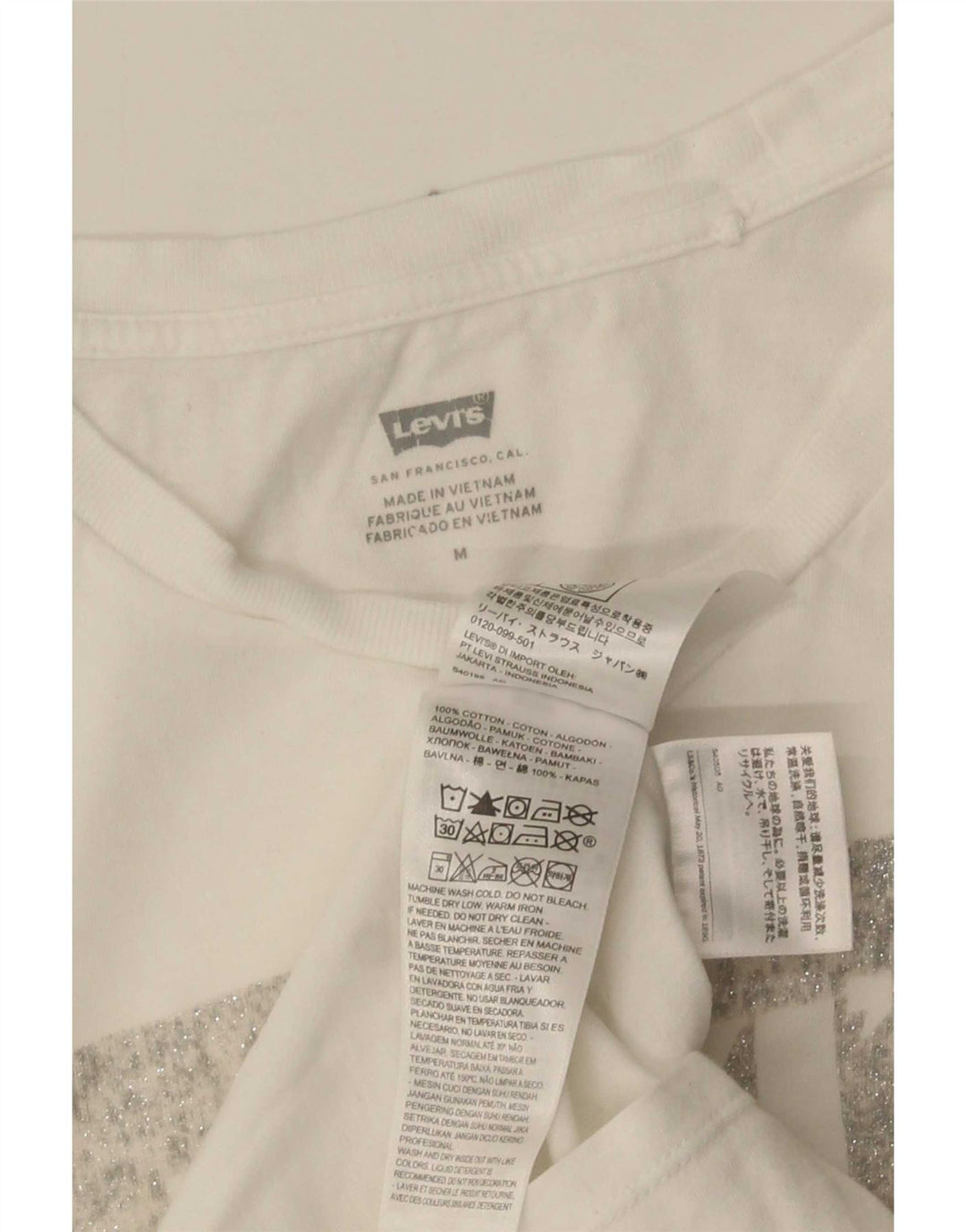 Tricou grafic Levi's pentru femei Top UK 12 Medium White Bumbac