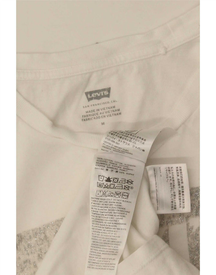 Tricou grafic Levi's pentru femei Top UK 12 Medium White Bumbac