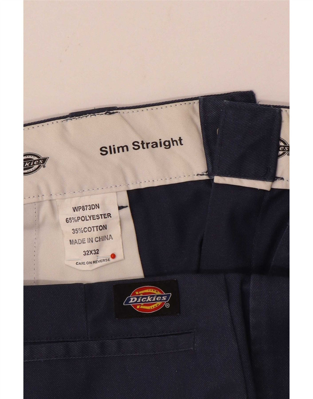 Pantaloni chino slim drepti pentru bărbați Dickies L32 L32 poliester bleumarin
