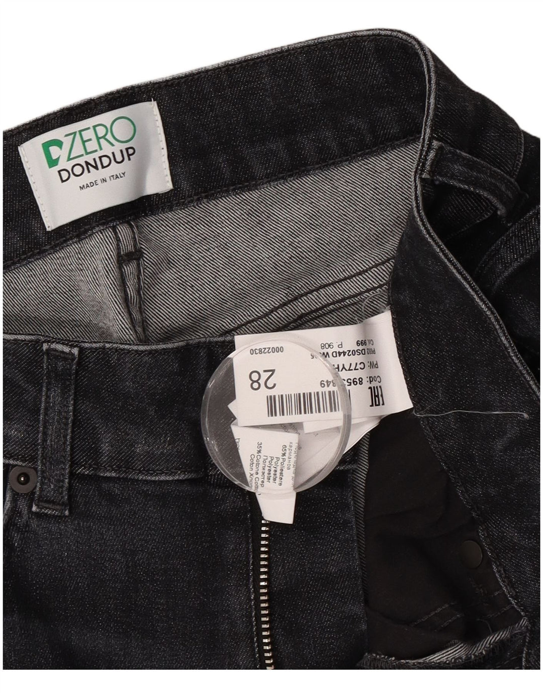 Dondup blugi subțiri pentru femei W28 L28 poliester negru