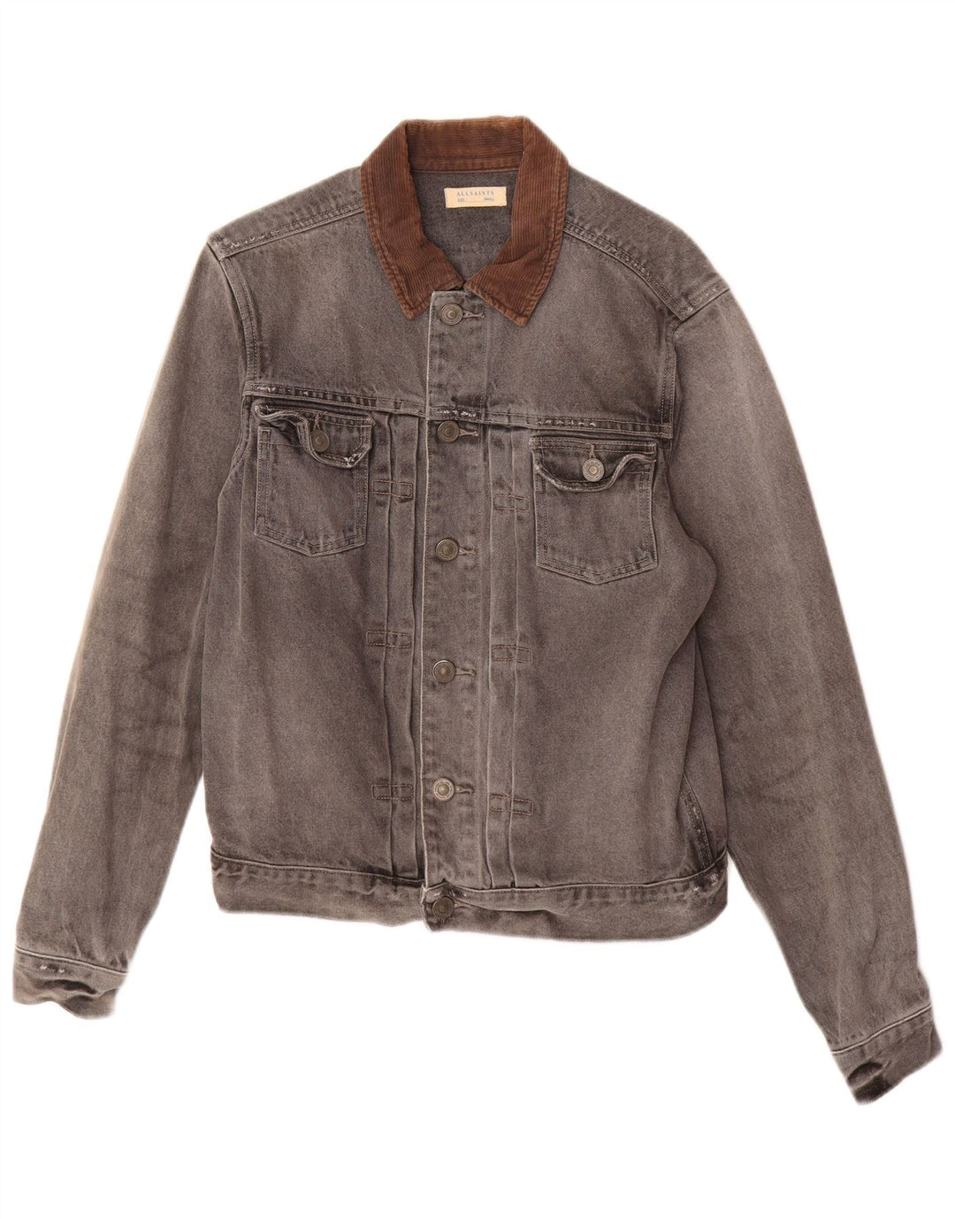 Jachetă de blugi pentru bărbați All Saints UK 36, bumbac gri mic