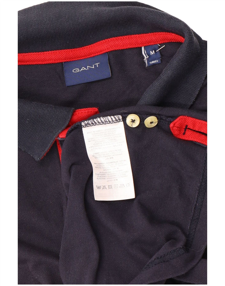 Tricou polo pentru bărbați Gant, bumbac, albastru bleumarin mediu