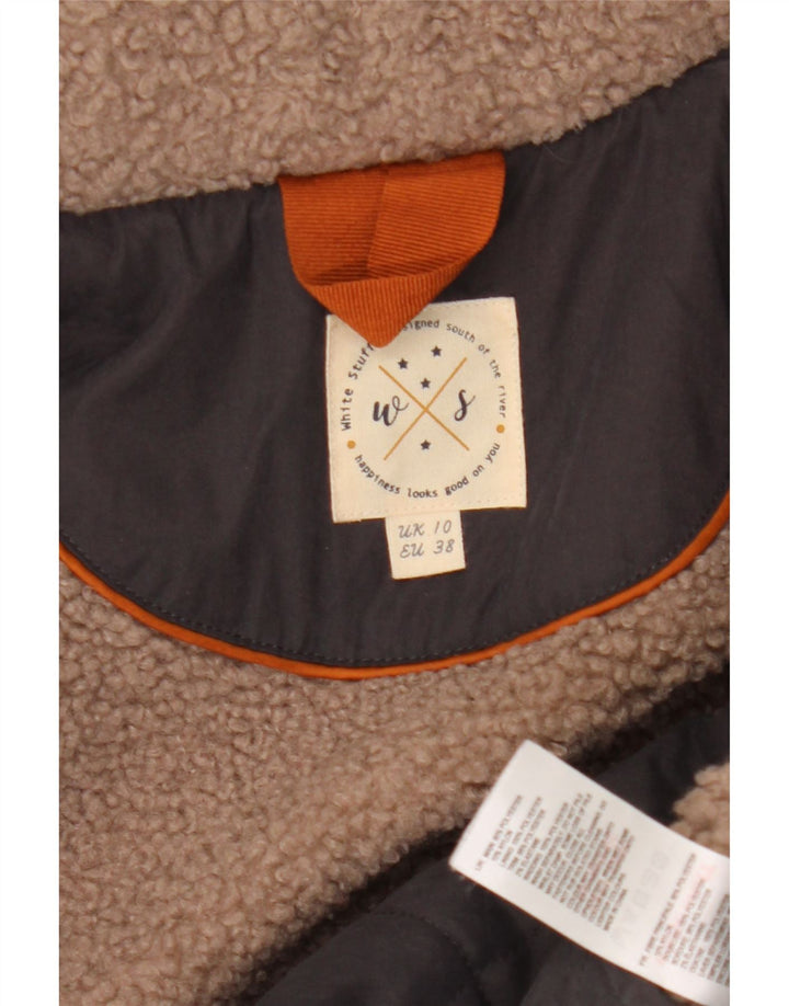 White Stuff pardesiu matlasat cu glugă pentru femei UK 10 mic poliester gri