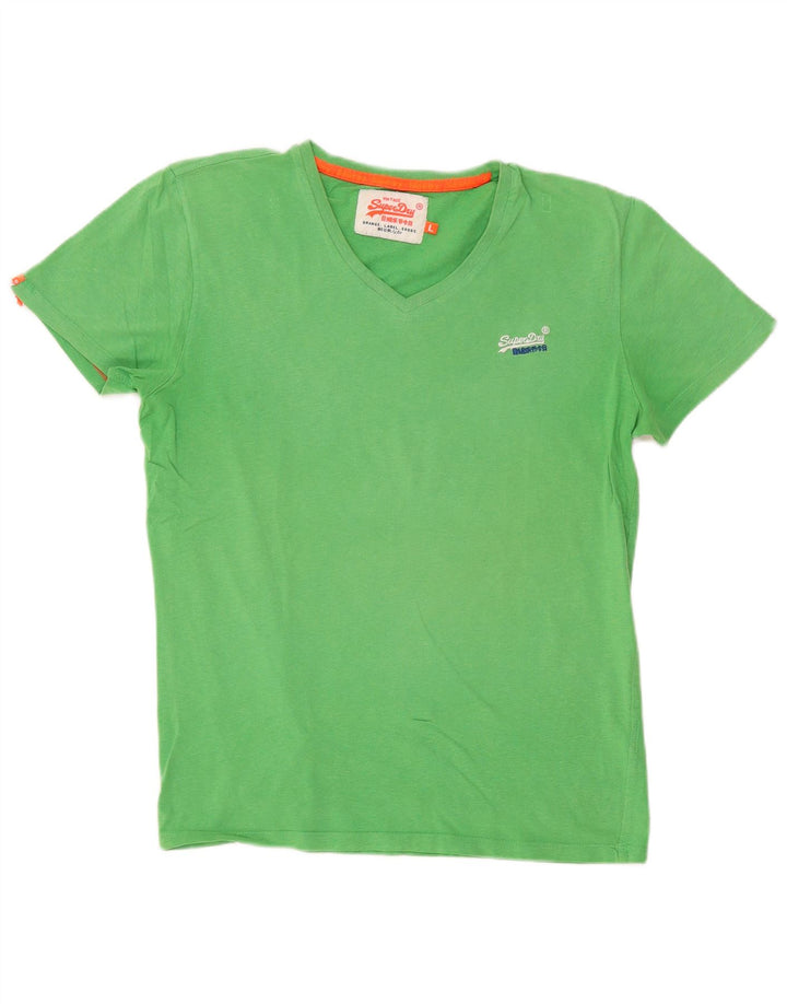 Tricou Superdry pentru bărbați Top mare din bumbac verde