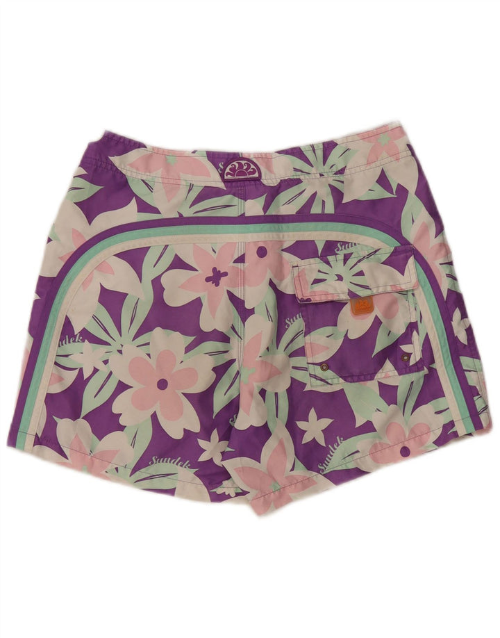 SUNDEK Pantaloni scurți de înot pentru femei UK 14 Poliester Floral Mov mediu
