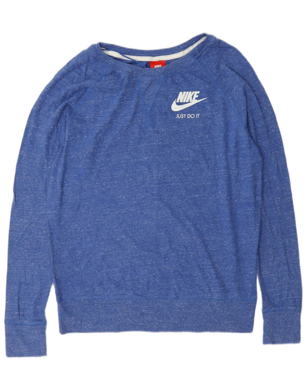 Pulover Nike pentru damă, UK 14, bumbac cu pete albastru mediu