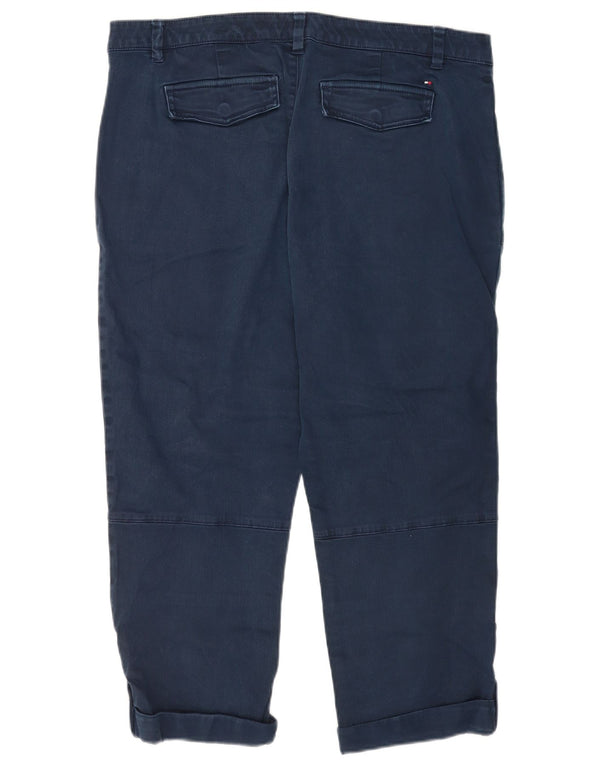 Pantaloni tăiați pentru femei cu talie înaltă Tommy Hilfiger US 18 2XL W38 L24 bleumarin Bl