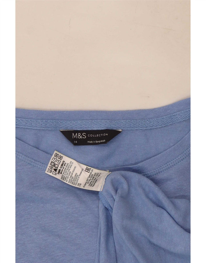Marks & Spencer Top pentru femei cu mânecă lungă UK 14 Medium Blue Linen