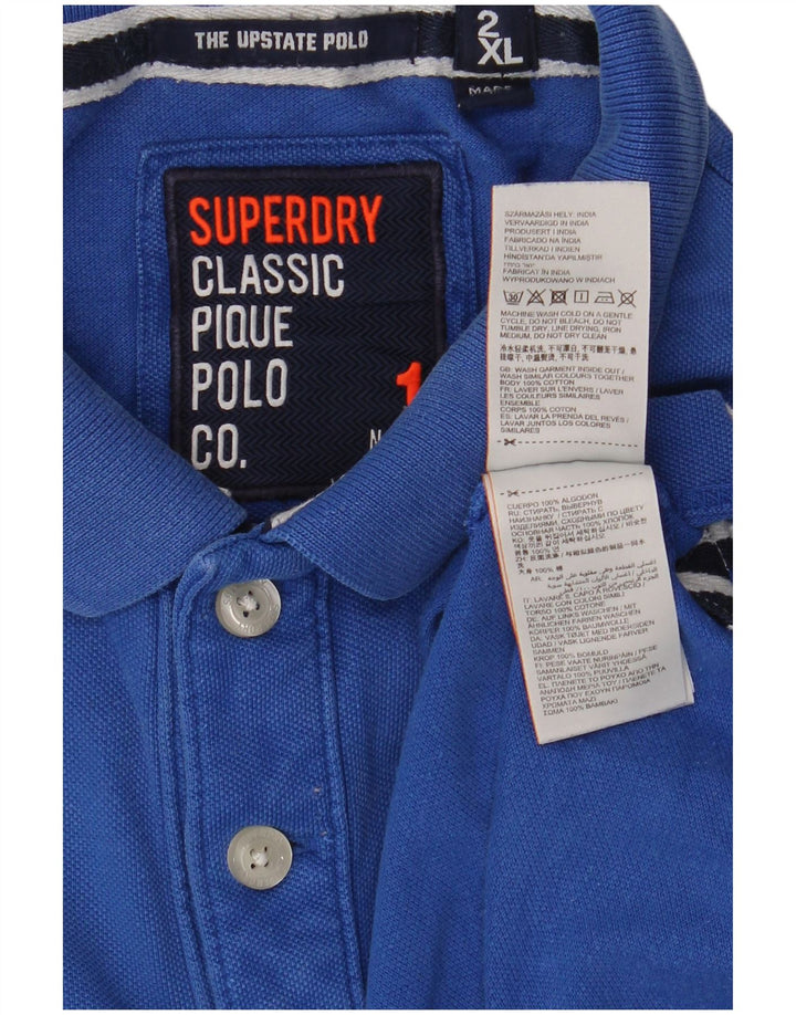 Tricou polo grafic pentru bărbați Superdry 2XL, bumbac albastru