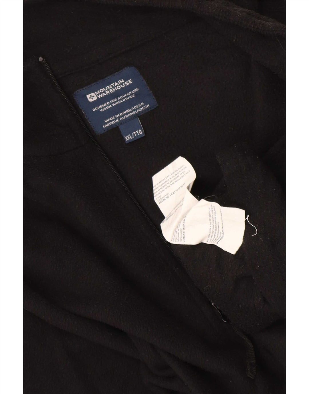Jumper pentru bărbați Mountain Warehouse, din lână, cu fermoar și gât, poliester negru 2XL