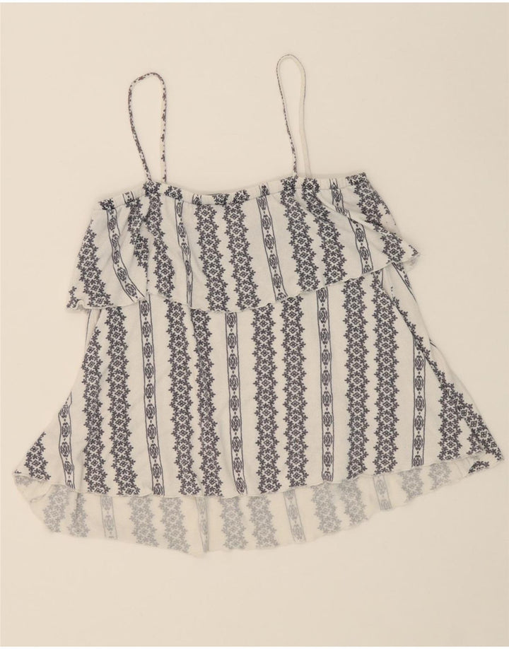 GAP Womens Cami Top UK 8 Small White Floral Polyester Vintage Gap and Second-Hand Gap from Messina Hembry 