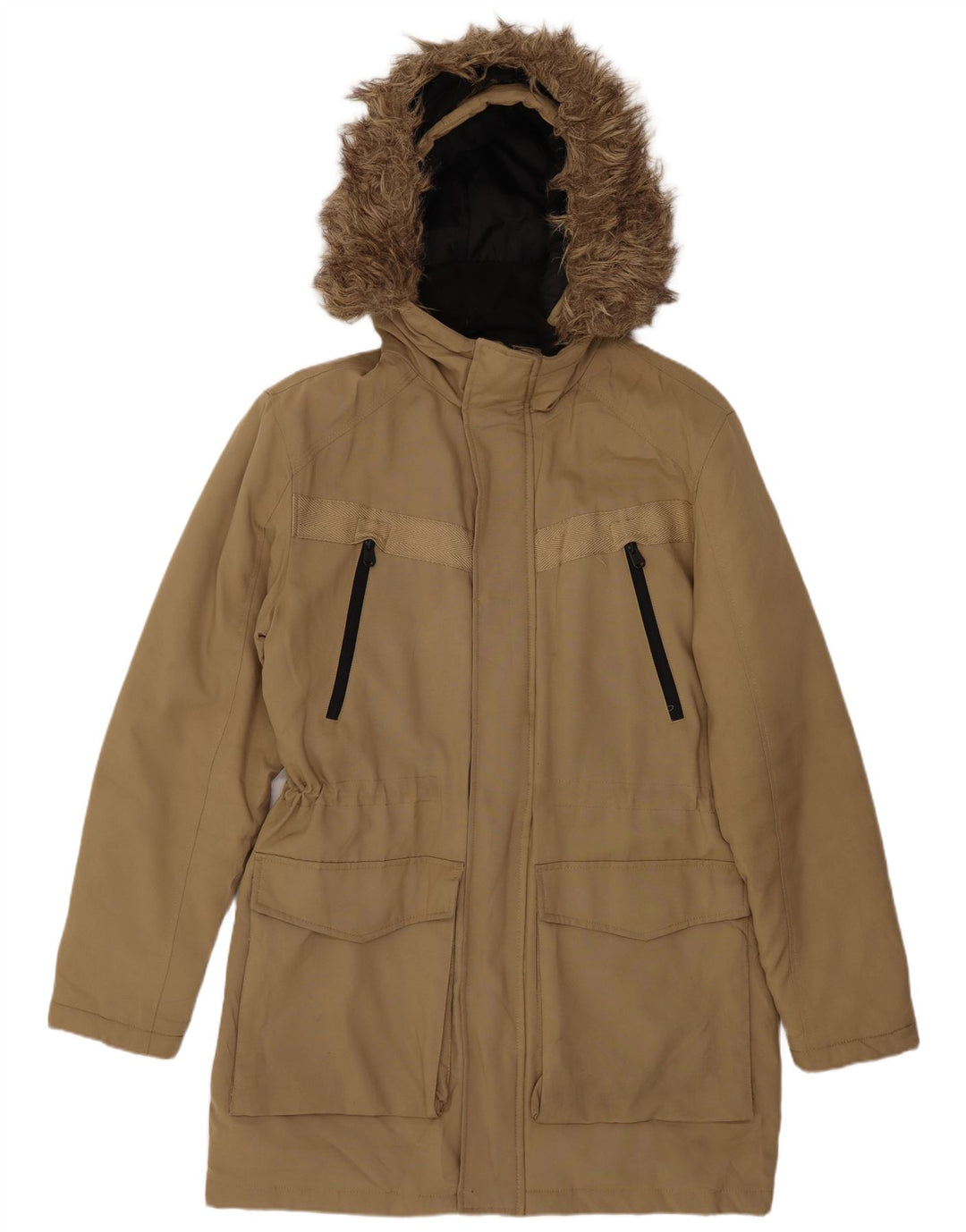 Jack & Jones jachetă parka cu glugă pentru bărbați UK 38 poliester mediu bej