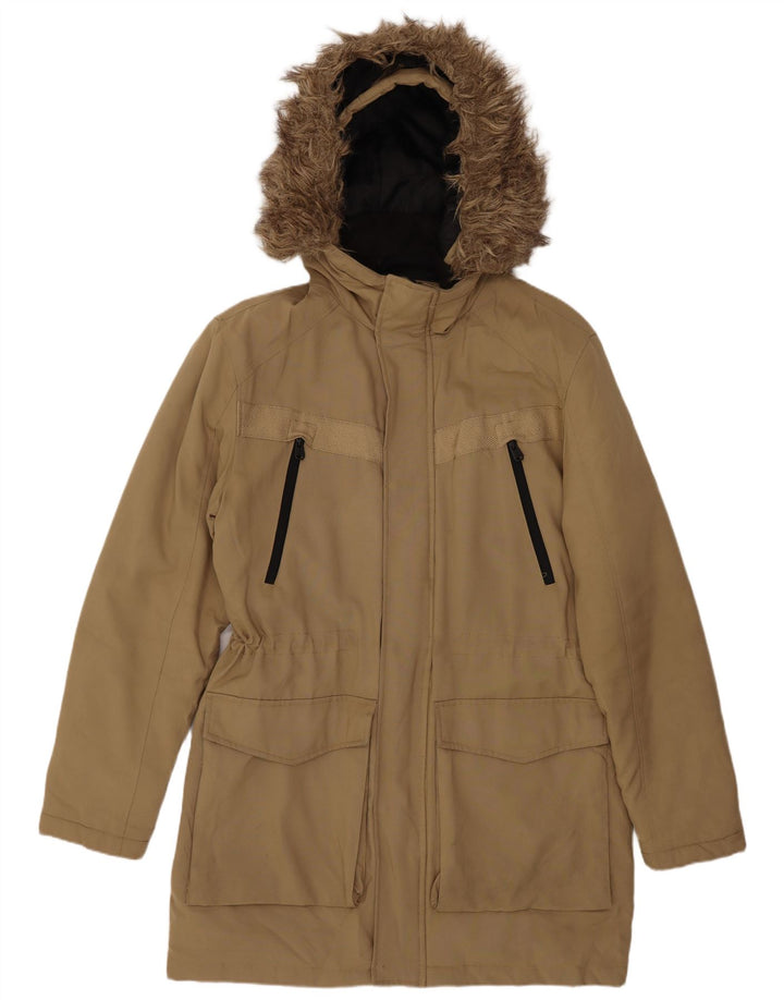 Jack & Jones jachetă parka cu glugă pentru bărbați UK 38 poliester mediu bej