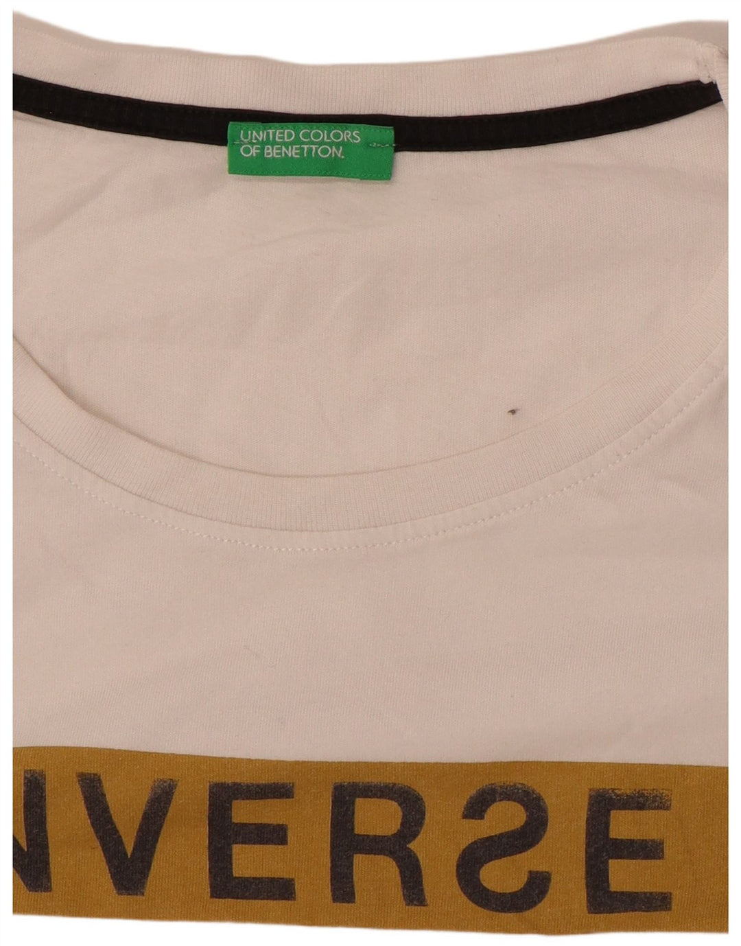 Tricou grafic Benetton pentru bărbați Top Mediu Alb