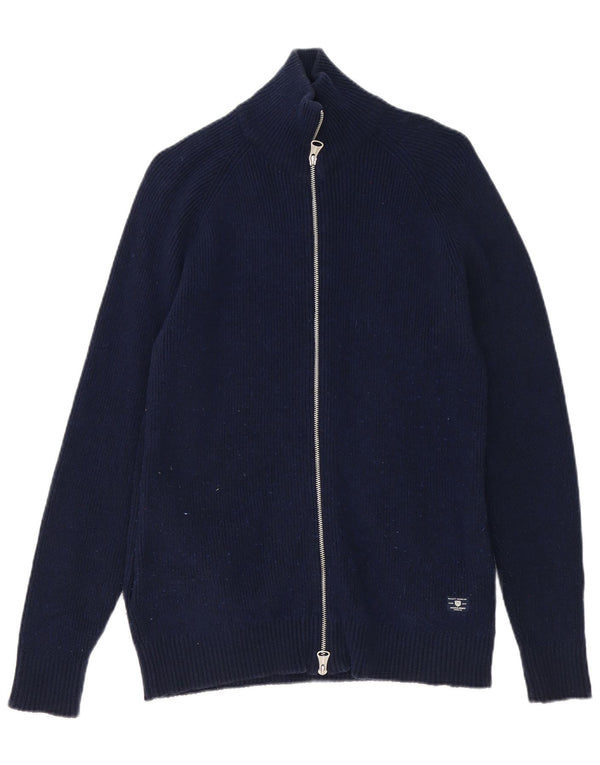 Pulover cardigan pentru bărbați Jack & Jones, bumbac mediu albastru bleumarin