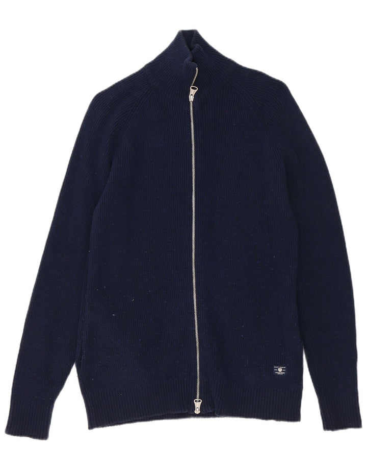 Pulover cardigan pentru bărbați Jack & Jones, bumbac mediu albastru bleumarin