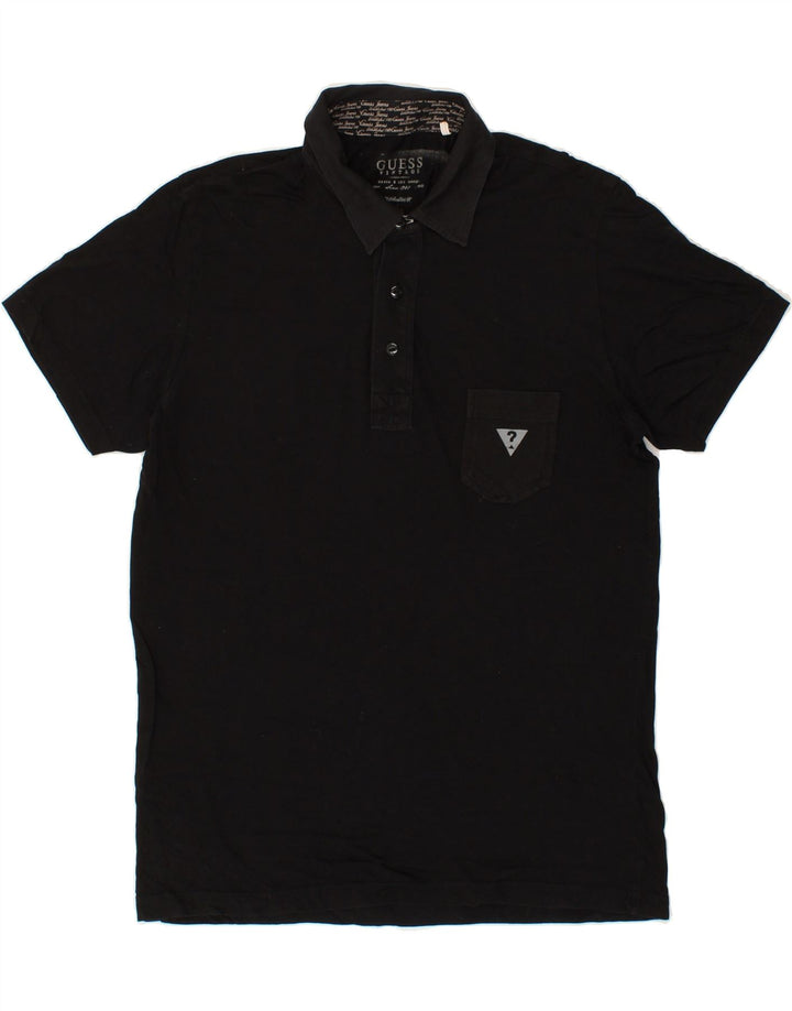 Tricou polo cu grafică pentru bărbați GUESS, mare, negru