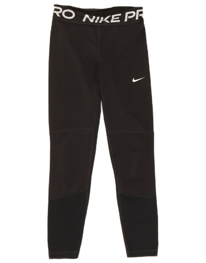 Leggings grafic Nike Dri Fit pentru băieți 10-11 ani, mediu negru, colorblock