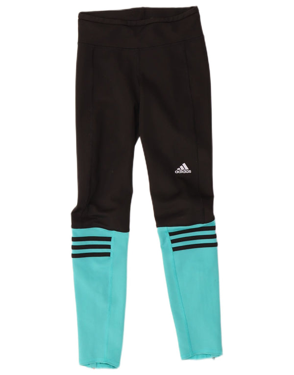 Leggings Climalite ADIDAS pentru femei UK 0/2 2XS negru poliester color bloc