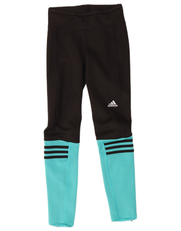 Leggings Climalite ADIDAS pentru femei UK 0/2 2XS negru poliester color bloc