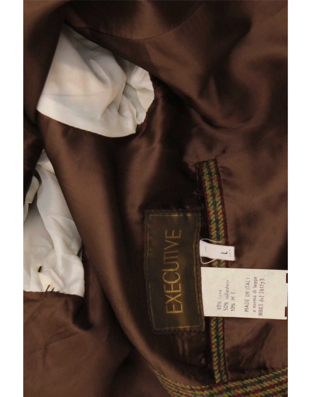 Jachetă vintage pentru bărbați cu 2 nasturi, UK 40, lână mare, carouri, kaki