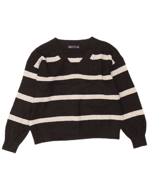 Marks & Spencer Pulover cu decolteu în V pentru femei UK 14 Medium Black Dunge