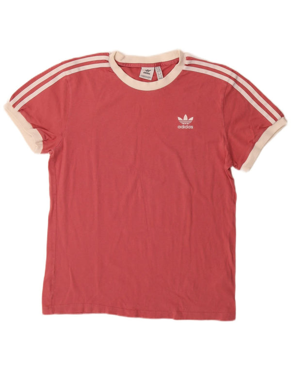 Tricou supradimensionat pentru femei Adidas UK 6 XS Bumbac color bloc roșu