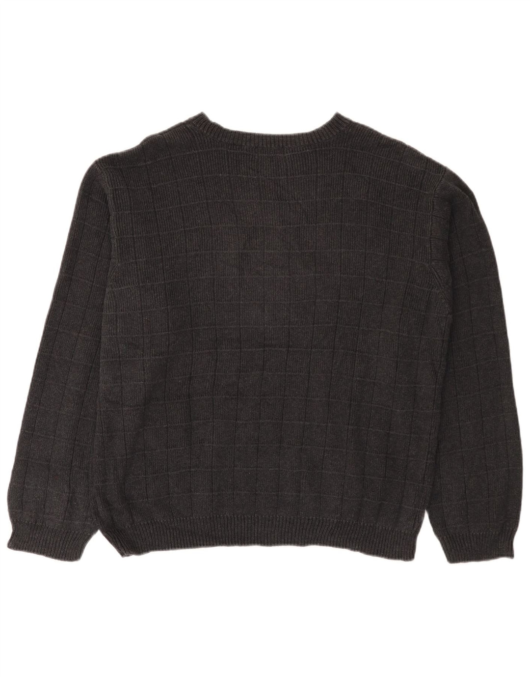 Pulover IZOD pentru bărbați, cu gât de barcă, din bumbac cu carouri mare, gri