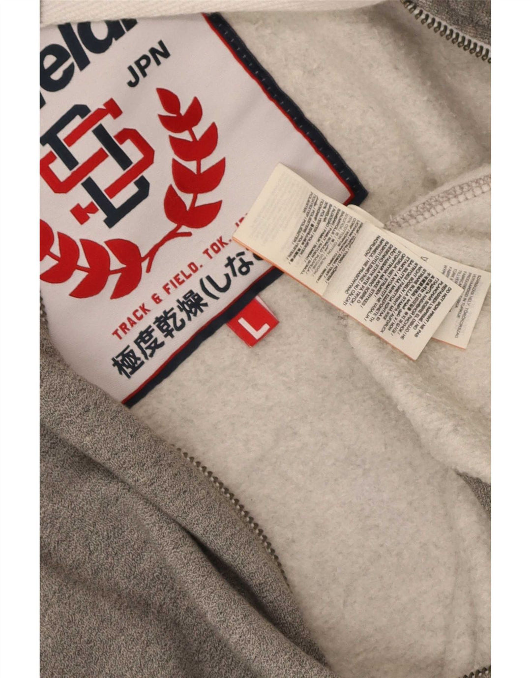 Pulover pentru bărbați Superdry Graphic Zip Hoodie, mare, gri, bumbac