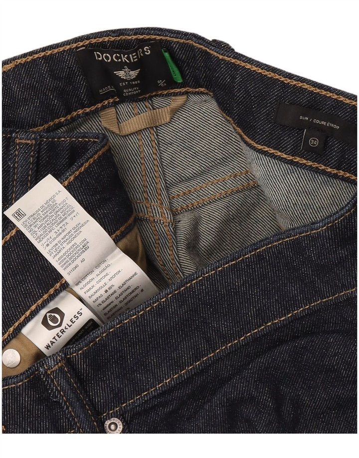 Blugi Dockers pentru bărbați subțiri L34 L32 Bumbac bleumarin