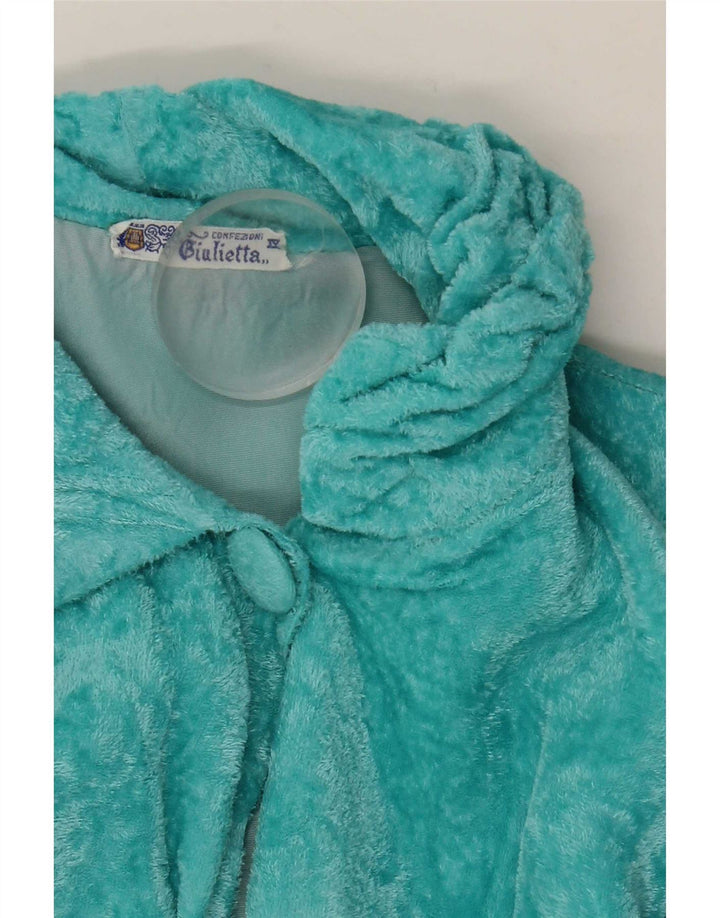 Rochie din velur vintage pentru femei UK 14 Medium Blue