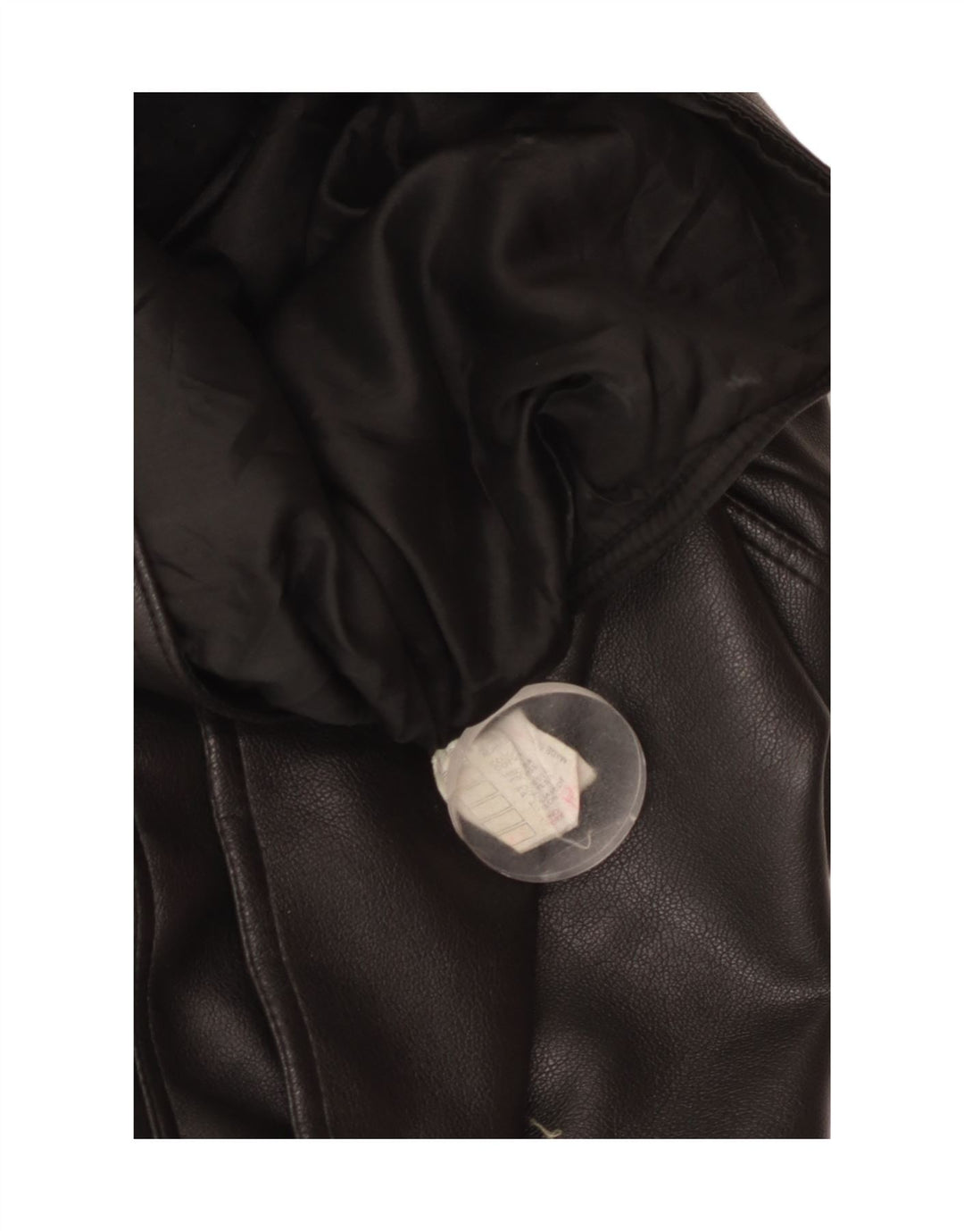 VINTAGE Jachetă de motociclist din piele crop supradimensionată pentru femei UK 10 Small Black