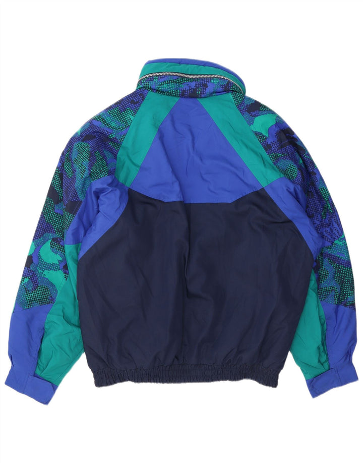 Jachetă de schi pentru bărbați, cu glugă, cu glugă, FILA, IT 50, mediu, bleumarin, color block