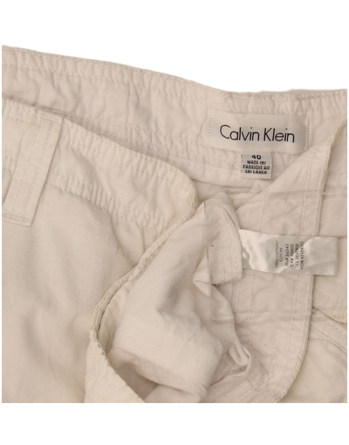Pantaloni scurți cargo pentru bărbați Calvin Klein W40 XL, bumbac alb