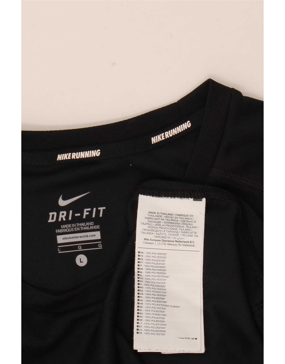Nike pentru bărbați Dri Fit Top cu mânecă lungă, mare, negru, poliester