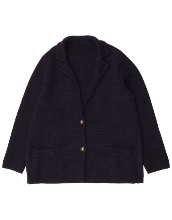 Blazer Vintage pentru femei cu 2 nasturi UK 12 Medium Bleumarin