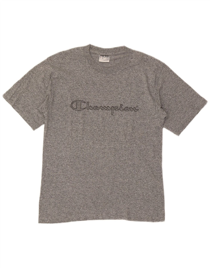 Tricou grafic Champion pentru bărbați Top mic, gri, bumbac cu pete