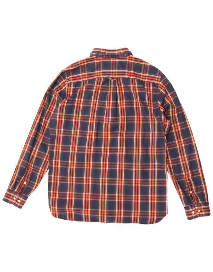 Cămașă de flanel pentru bărbați Superdry 2XL, bumbac cu carouri bleumarin