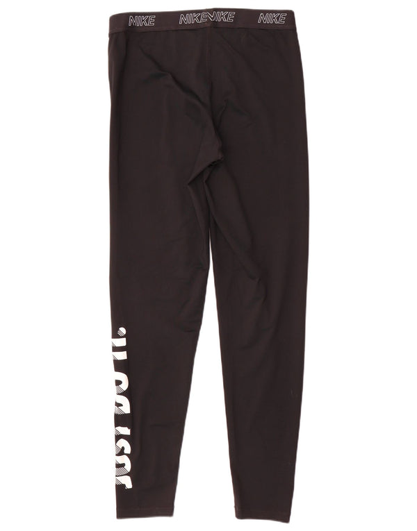 Leggings grafic Nike pentru femei UK 14, mare, negru, poliester