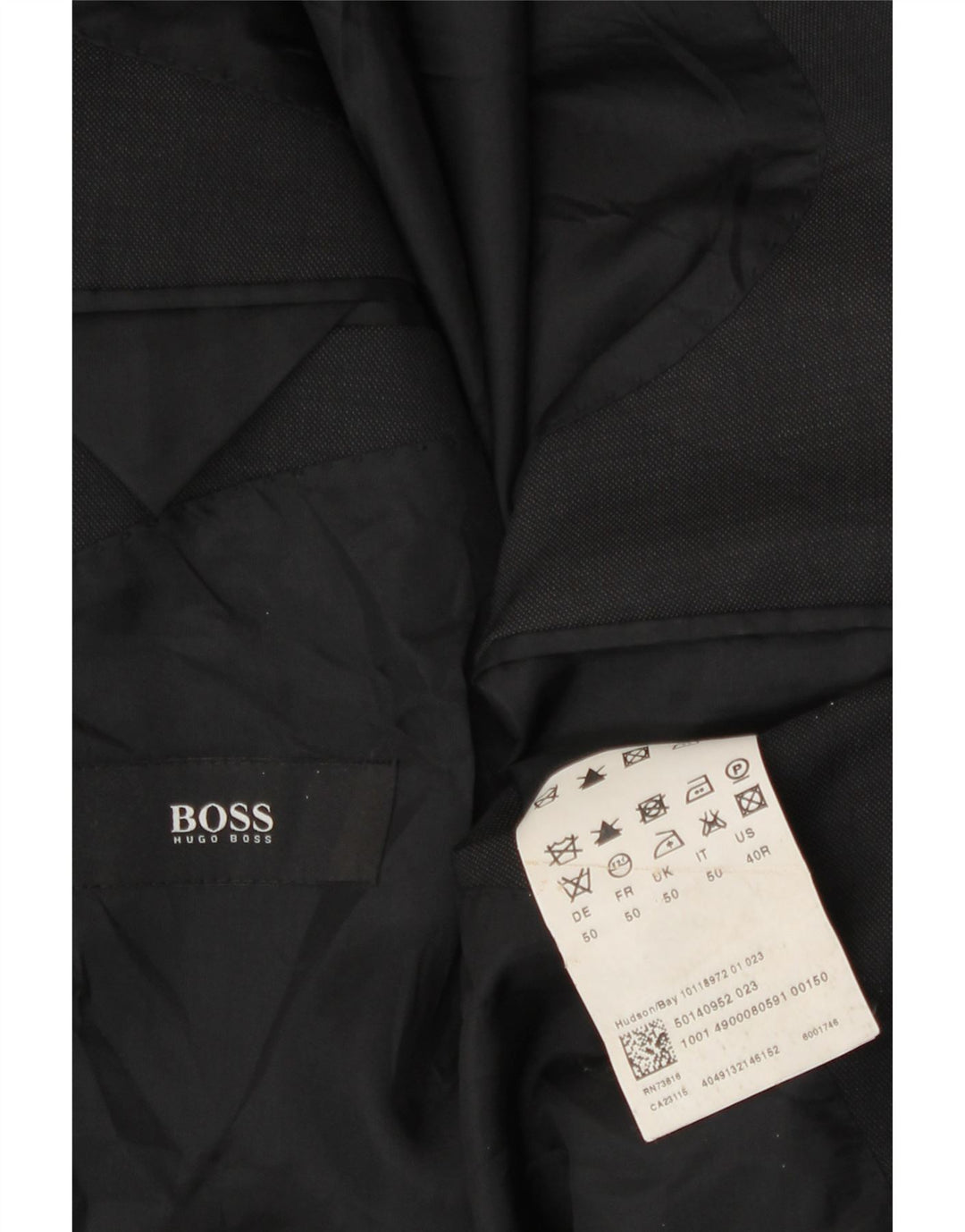 Blazer pentru bărbați Hugo Boss, cu 2 nasturi, EU 50, lână virgină mare, neagră