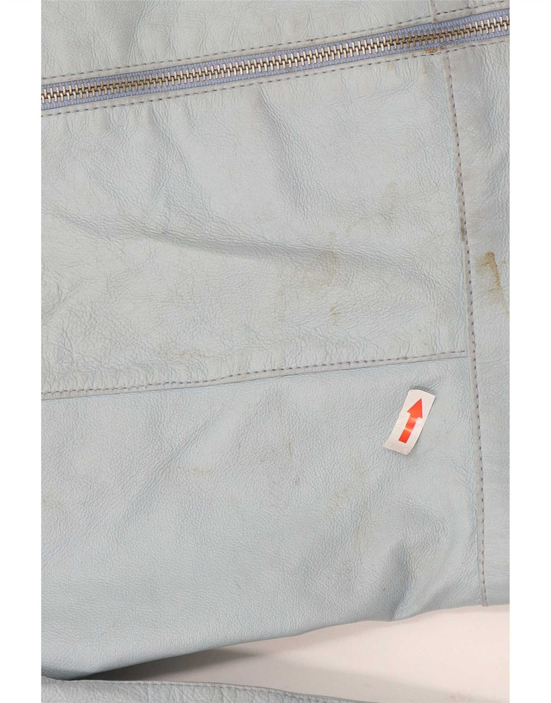 Jachetă de piele vintage pentru femei UK 14, piele albastră medie