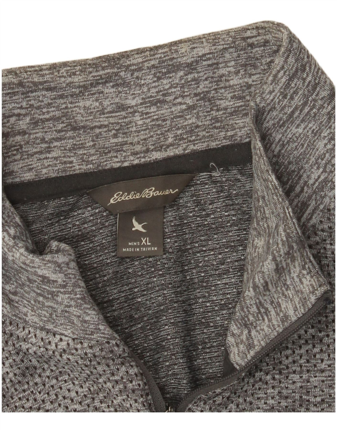 EDDIE BAUER Top de trening pentru bărbați, cu fermoar și gât, XL, pete gri