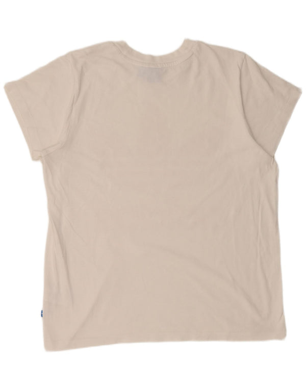 Tricou grafic supradimensionat pentru femei Adidas UK 12 Bumbac alb mediu